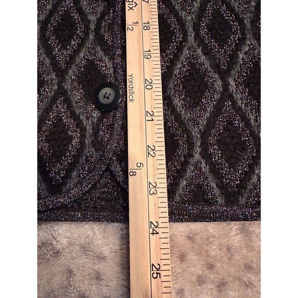 Jones New York‎ Collection Metallic Cardigan Sweater Threaded Black Silver S/4-6 - Picture 10 of 11
